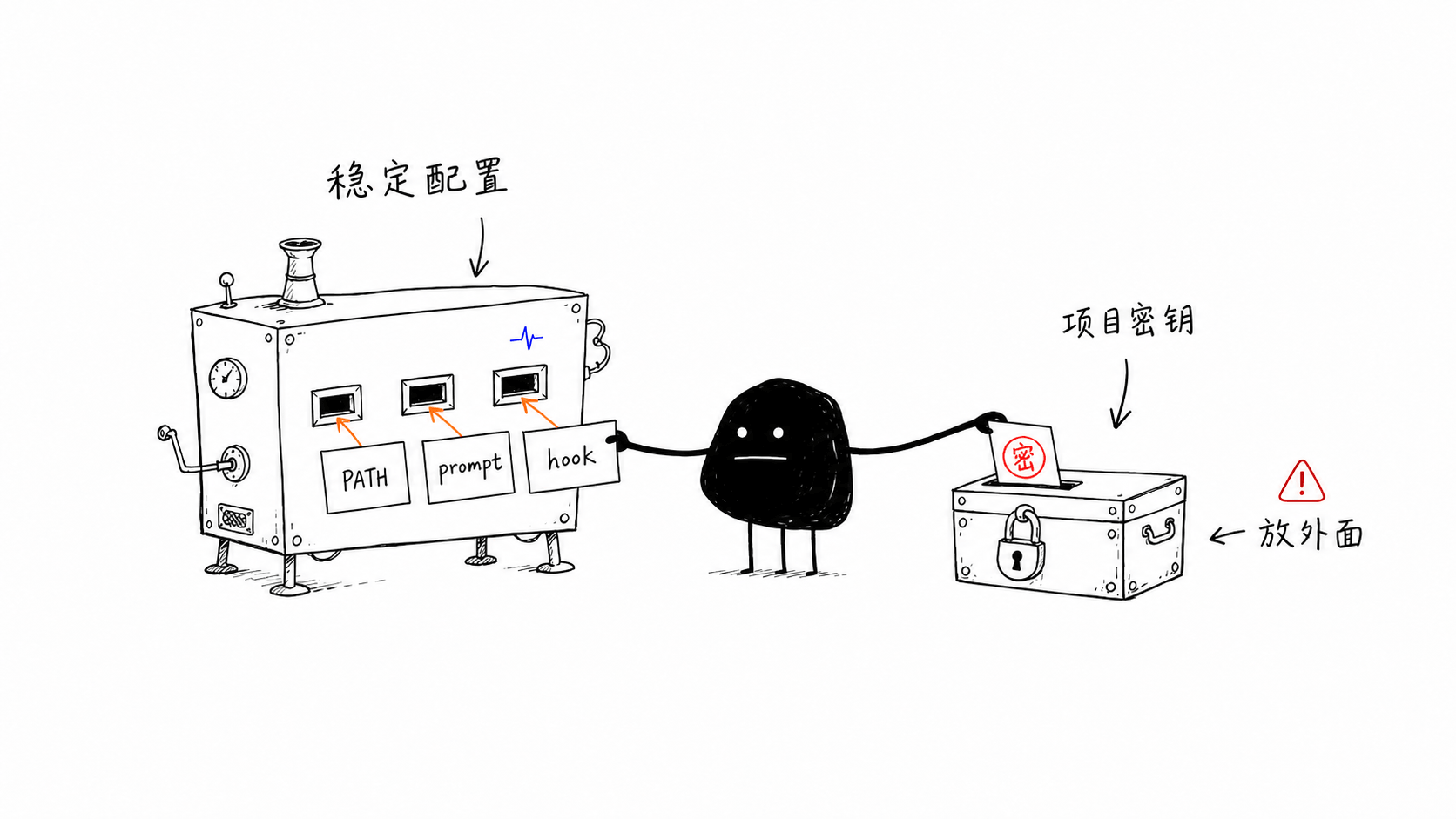 终端启动配置与项目密钥分离